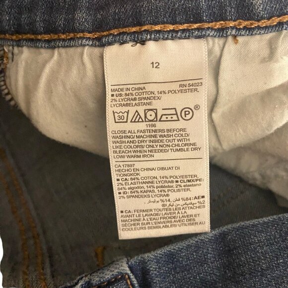 Old Navy Women Med Wash Curvy Mid Rise Bootcut Distressed Denim Jeans Size 12 - Picture 10 of 13